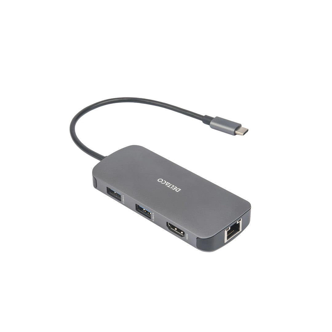 Deltaco USB-C Dockningsstation 8-i-1 85W