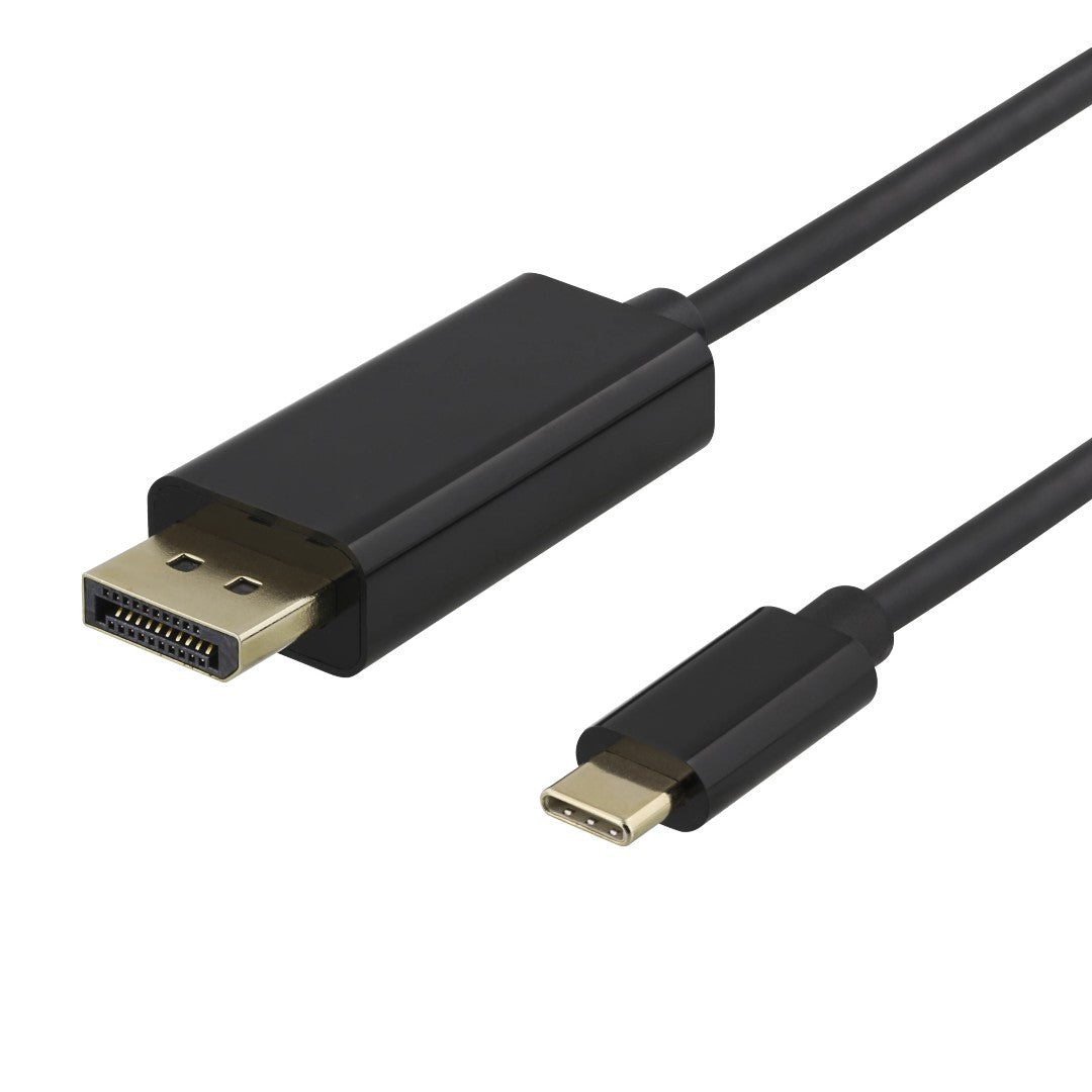 Deltaco USB-C till DisplayPort kabel 2m svart