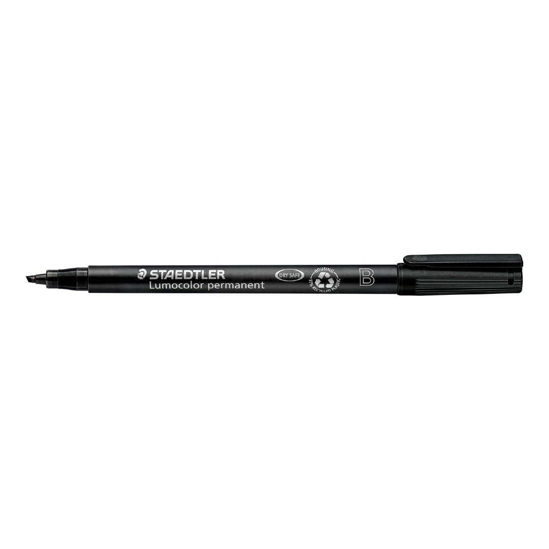 Staedtler Märkpenna Lumocolor Permanent B Svart 10/fp