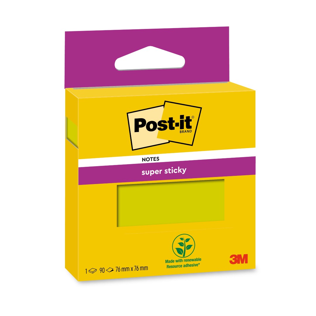 Post-it Notes Super Sticky Gröna 76x76mm 90 blad