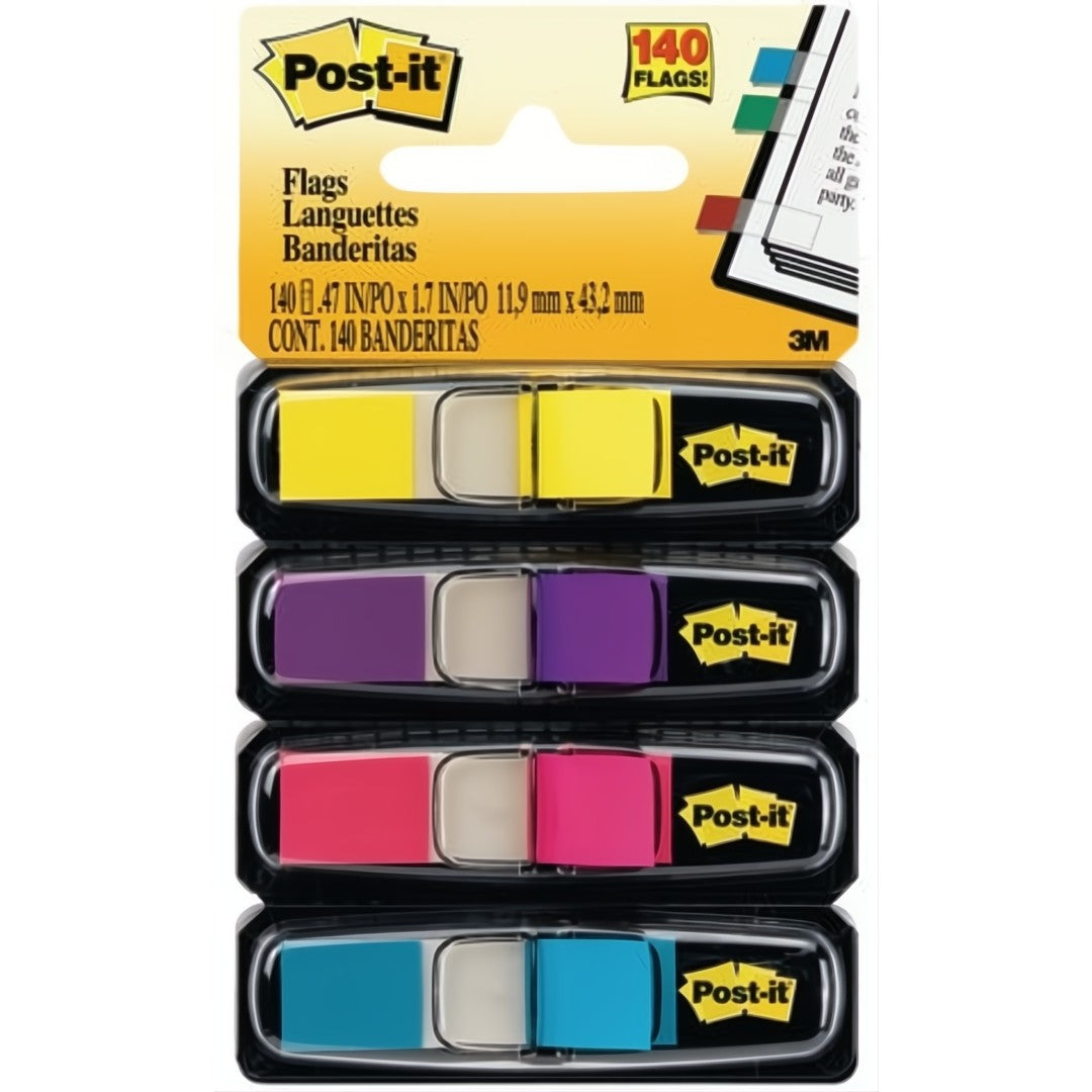 Post-it Index 683-4AB, 11,9x43,2mm, 4 färger, 4x35/fp