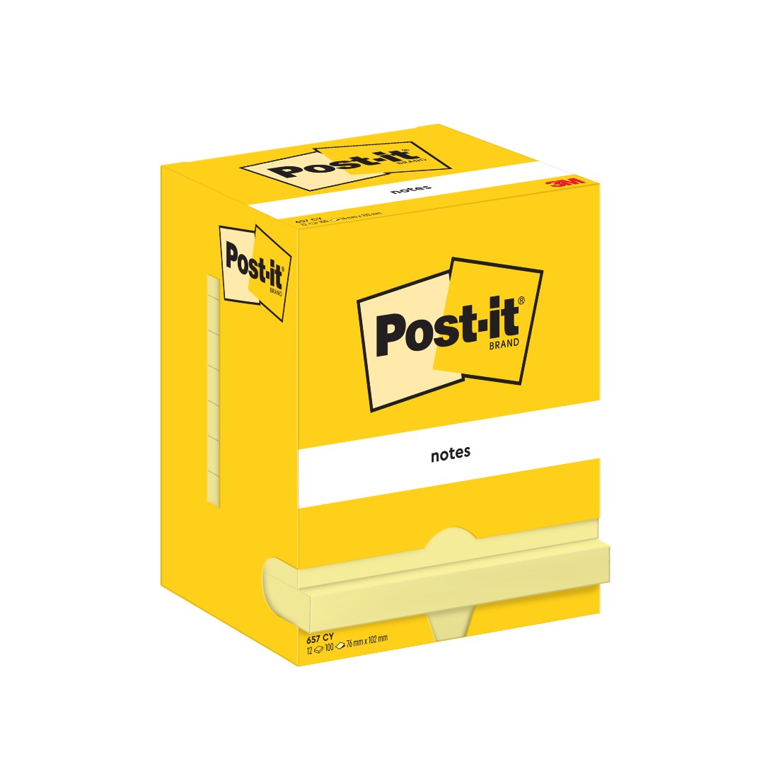 Post-it Notes 76x102mm Gul 100 blad 12/fp