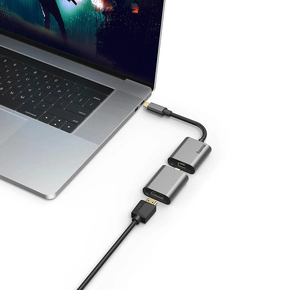 Hama Video och Media Adapter 6-i-1 USB-C HDMI Mini-DisplayPort VGA