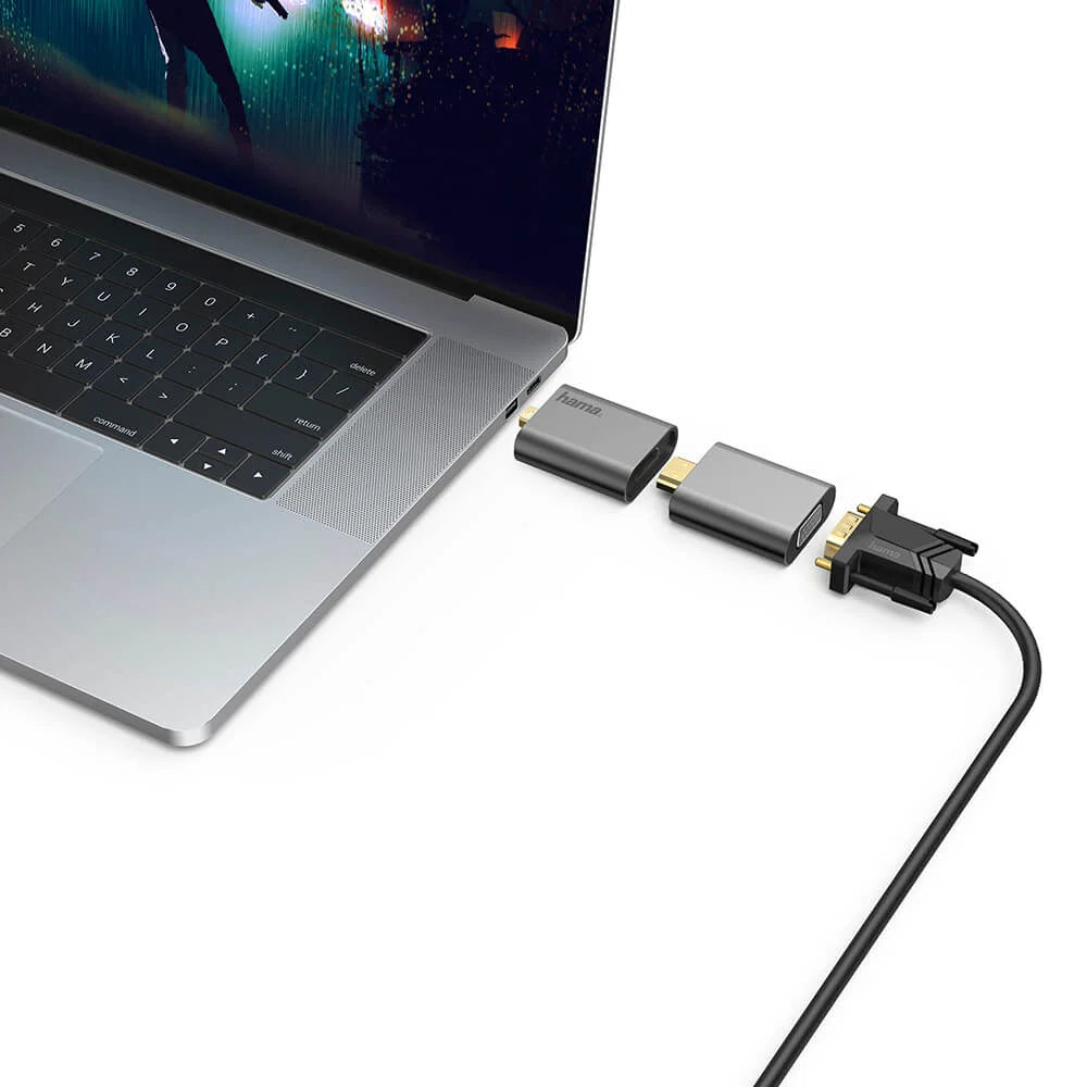 Hama Video och Media Adapter 6-i-1 USB-C HDMI Mini-DisplayPort VGA