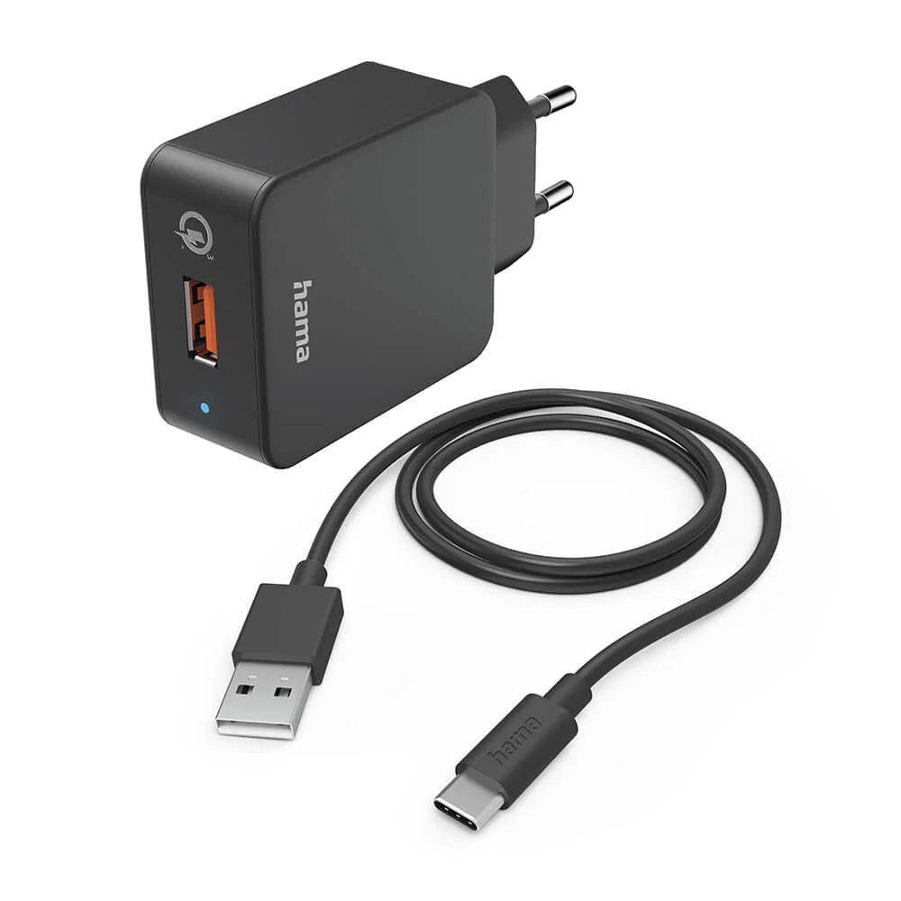 Hama Laddare 19,5W USB-A Quick Charge 3.0 Svart