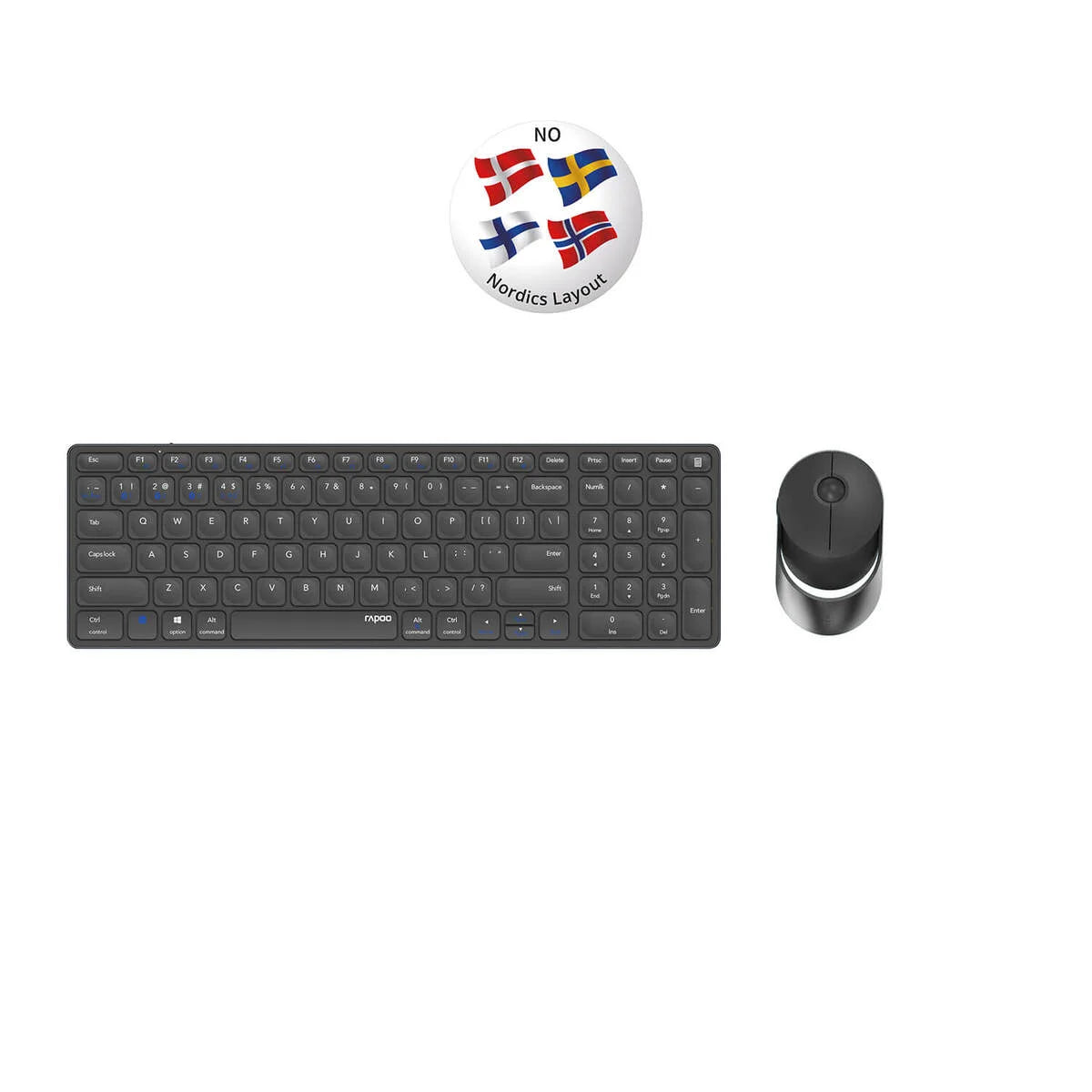 Rapoo 9750M Multi-Mode Trådlöst Tangentbord och Mus