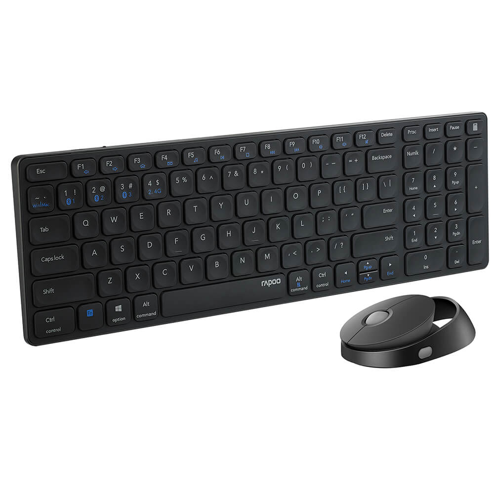 Rapoo 9750M Multi-Mode Trådlöst Tangentbord och Mus