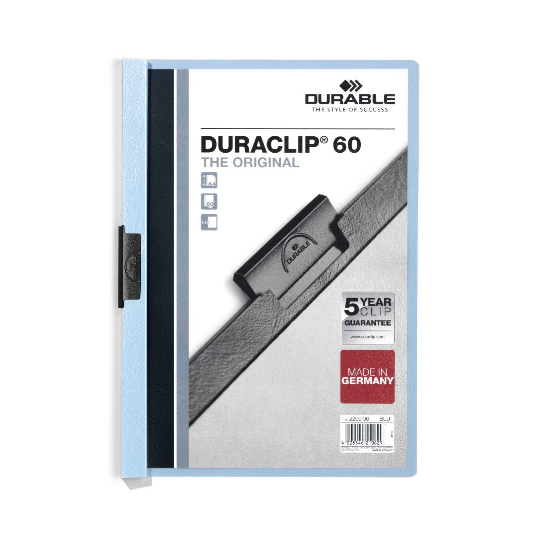 Durable Klämmapp Duraclip A4 blå, 60 blad
