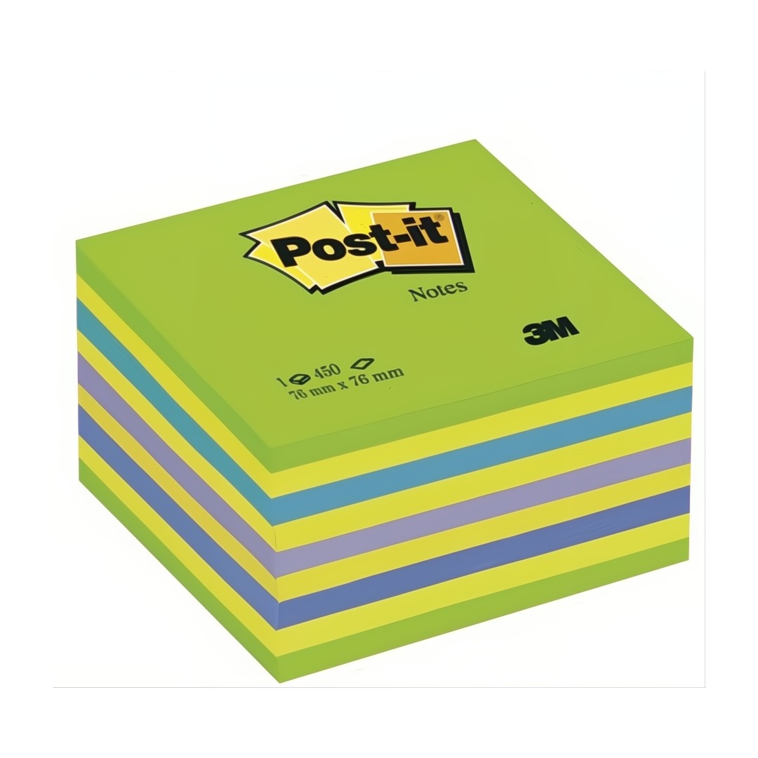 Post-It Kub Intensiv grön 76x76mm, 450 Blad