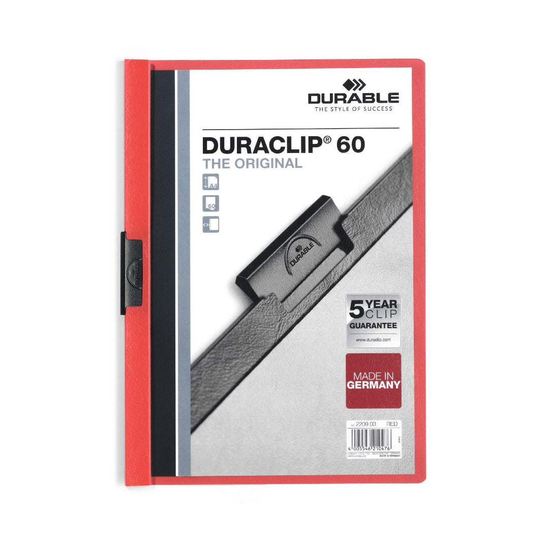 Durable Klämmapp Duraclip A4 röd, 60 blad
