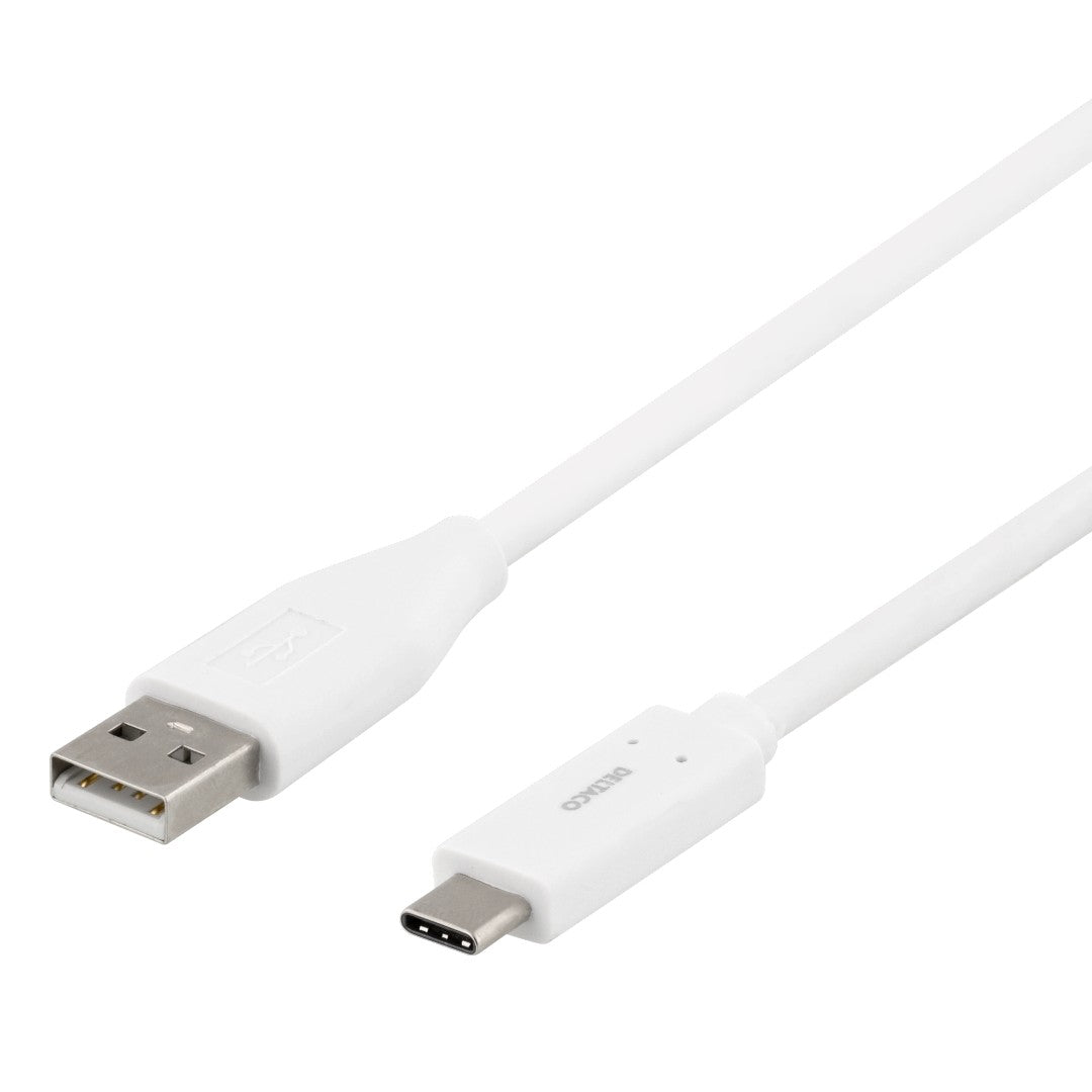 Deltaco USB-C till USB-A Kabel 2.0 2m Vit