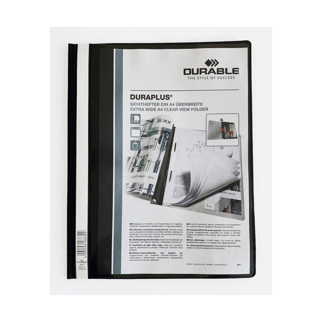 Durable Offertmapp Duraplus A4 Svart, ficka, 25st