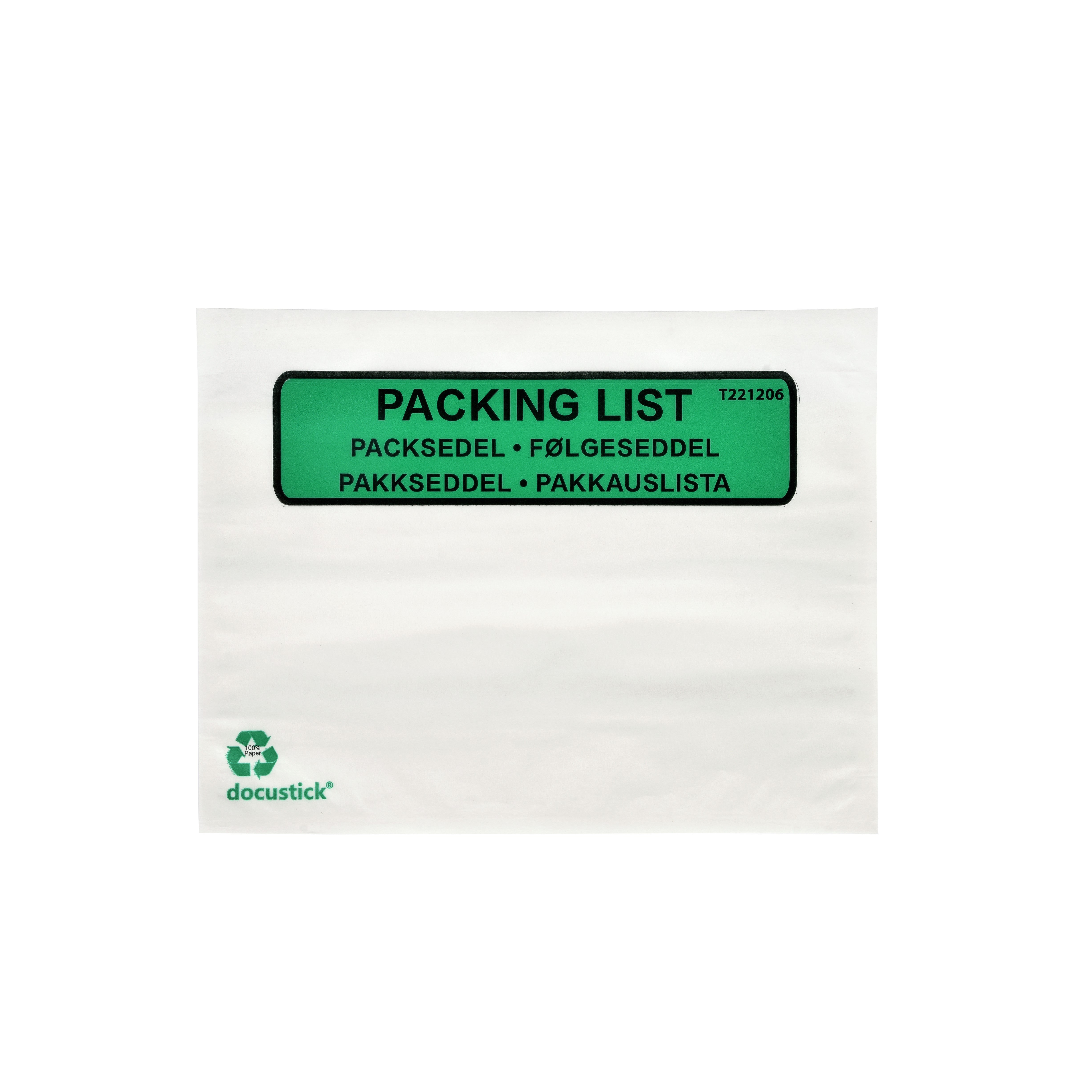 Docustick Green Följesedelsficka C6 Papper 1000/fp