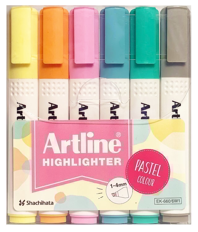 Artline 660 Överstrykningspenna Pastell 6-pack