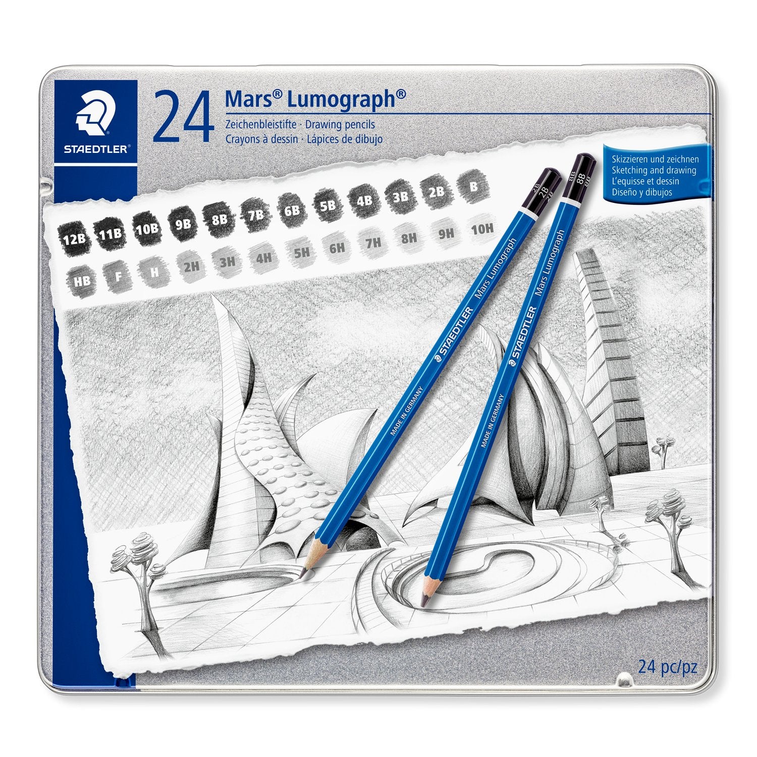 Staedtler Blyertspenna Mars Lumograph Set 24/fp
