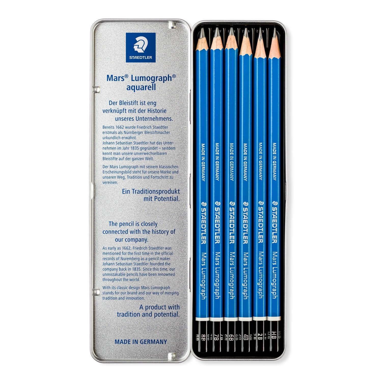 Staedtler Blyertspenna Mars Lumograph Ass 6/fp