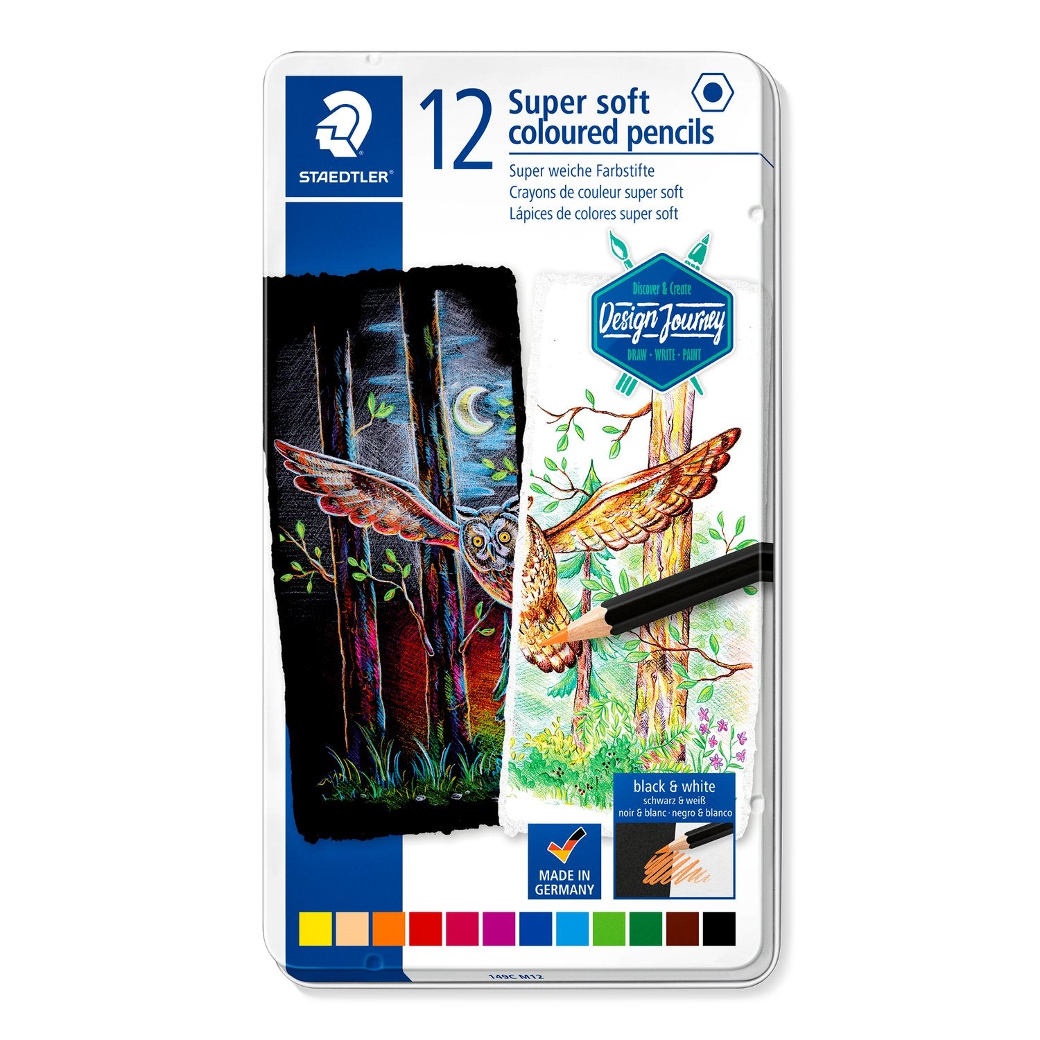 Staedtler Färgblyertspenna Super Soft Metallask 12/fp