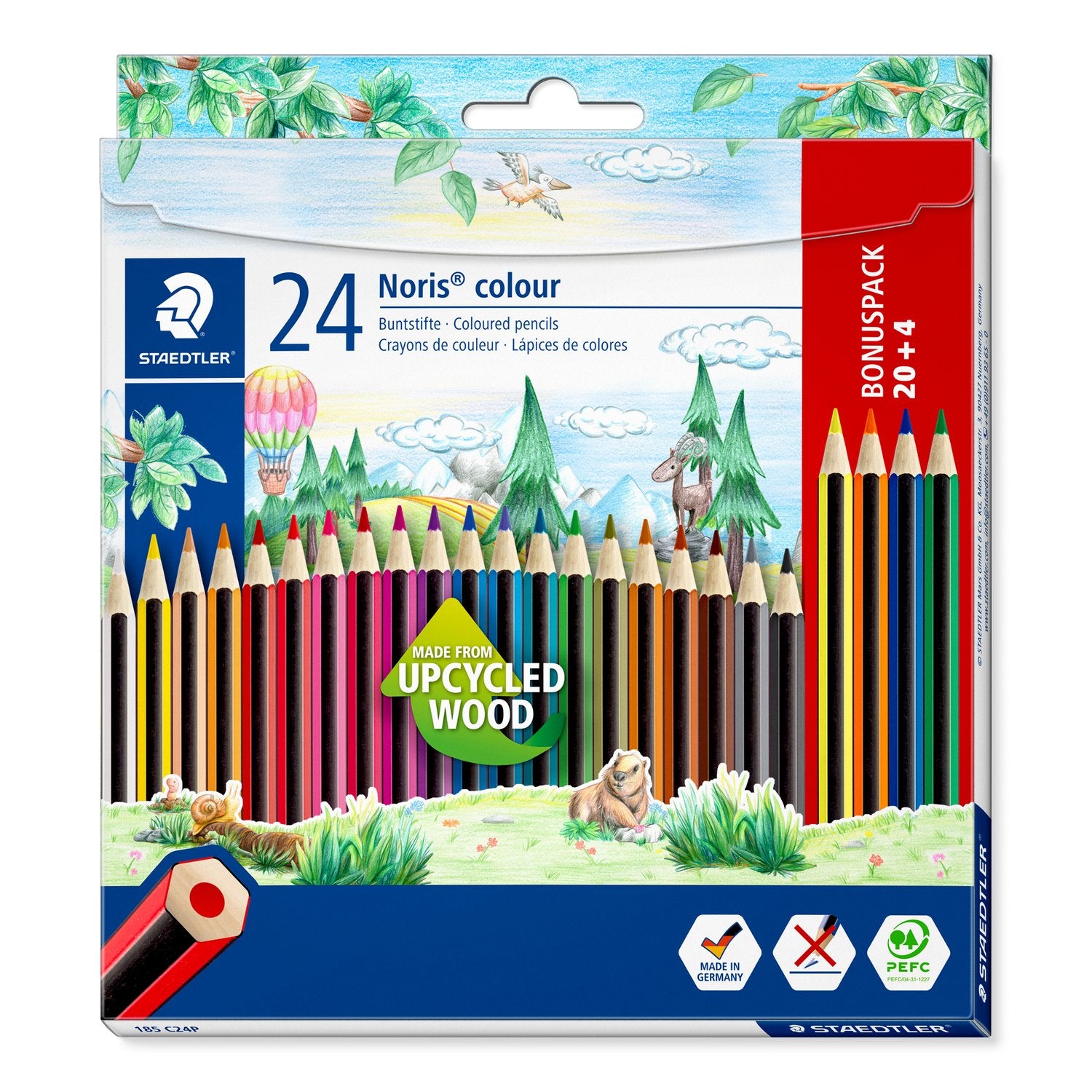 Staedtler Färgblyertspenna Noris Upcycled Wood 24/fp