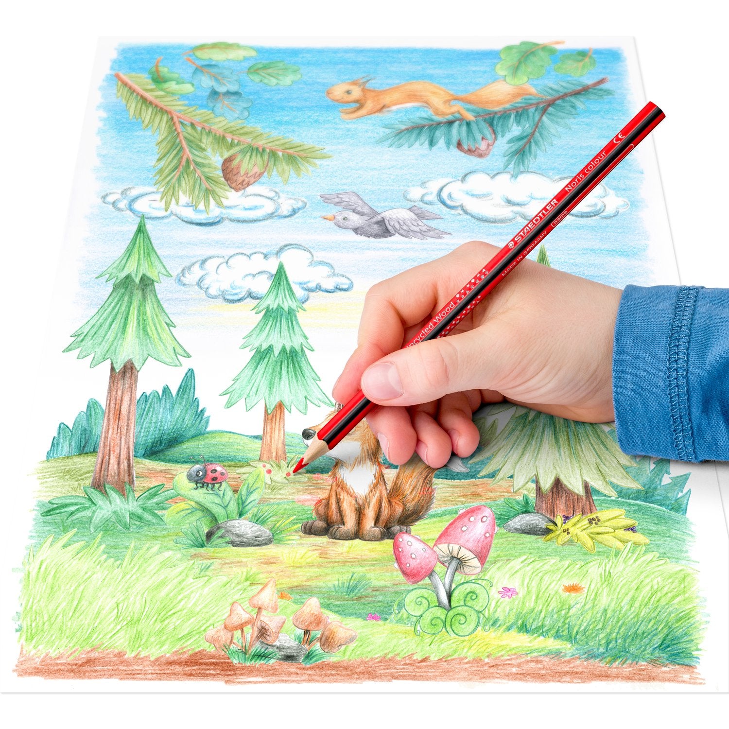 Staedtler Färgblyertspenna Noris Upcycled Wood Trekantig 12/fp