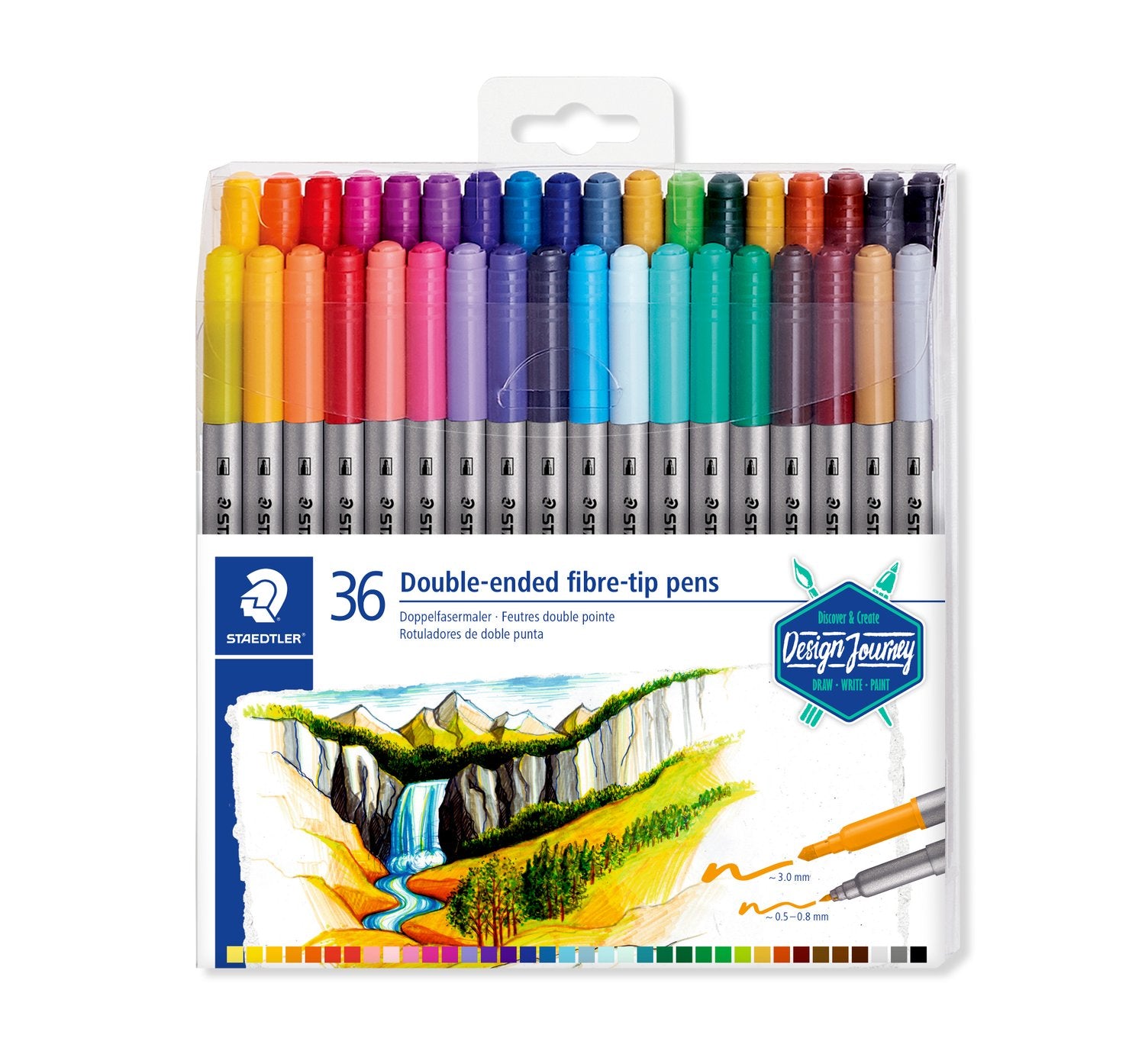 Staedtler Fiberpennor Dubbel Spets 36/fp