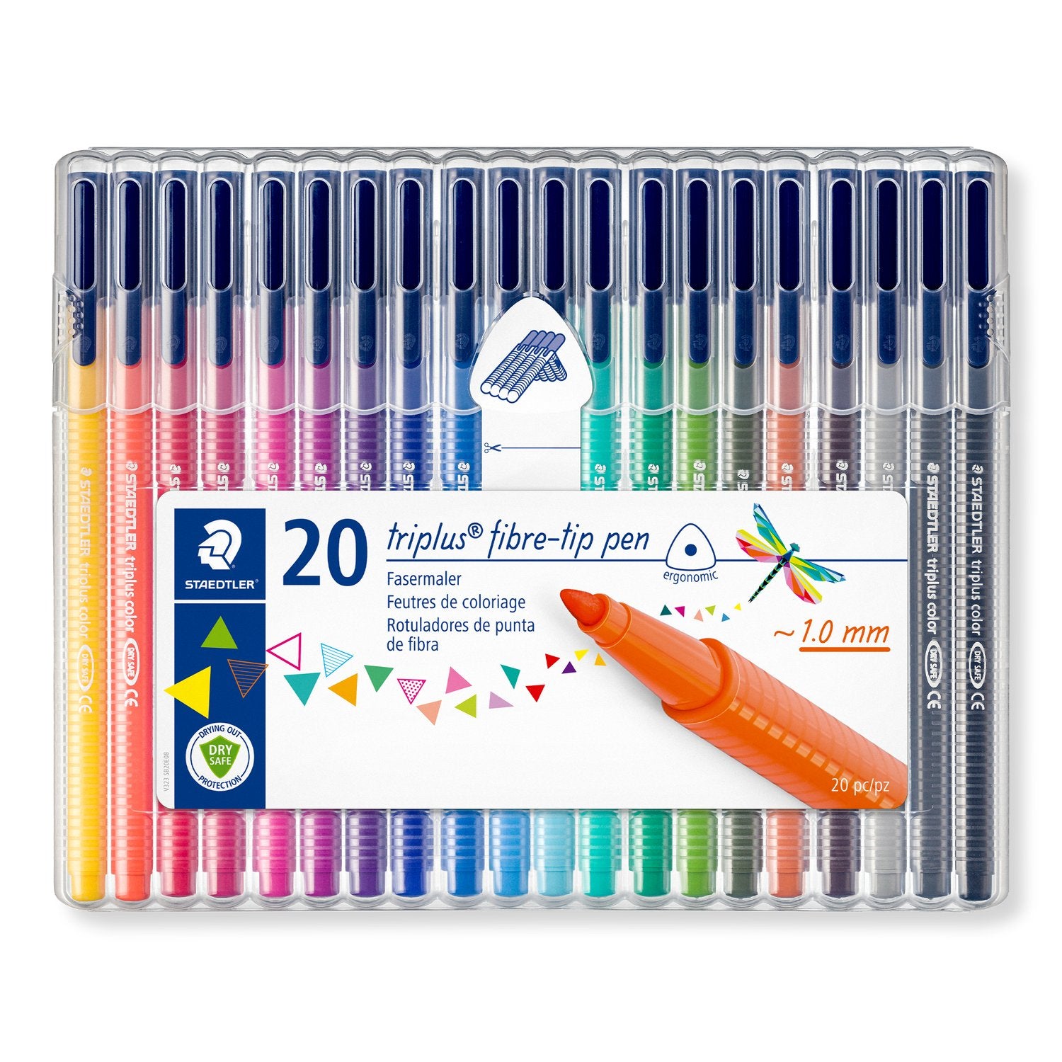 Staedtler Fineliner Triplus 1,0mm Blandade färger 20/fp