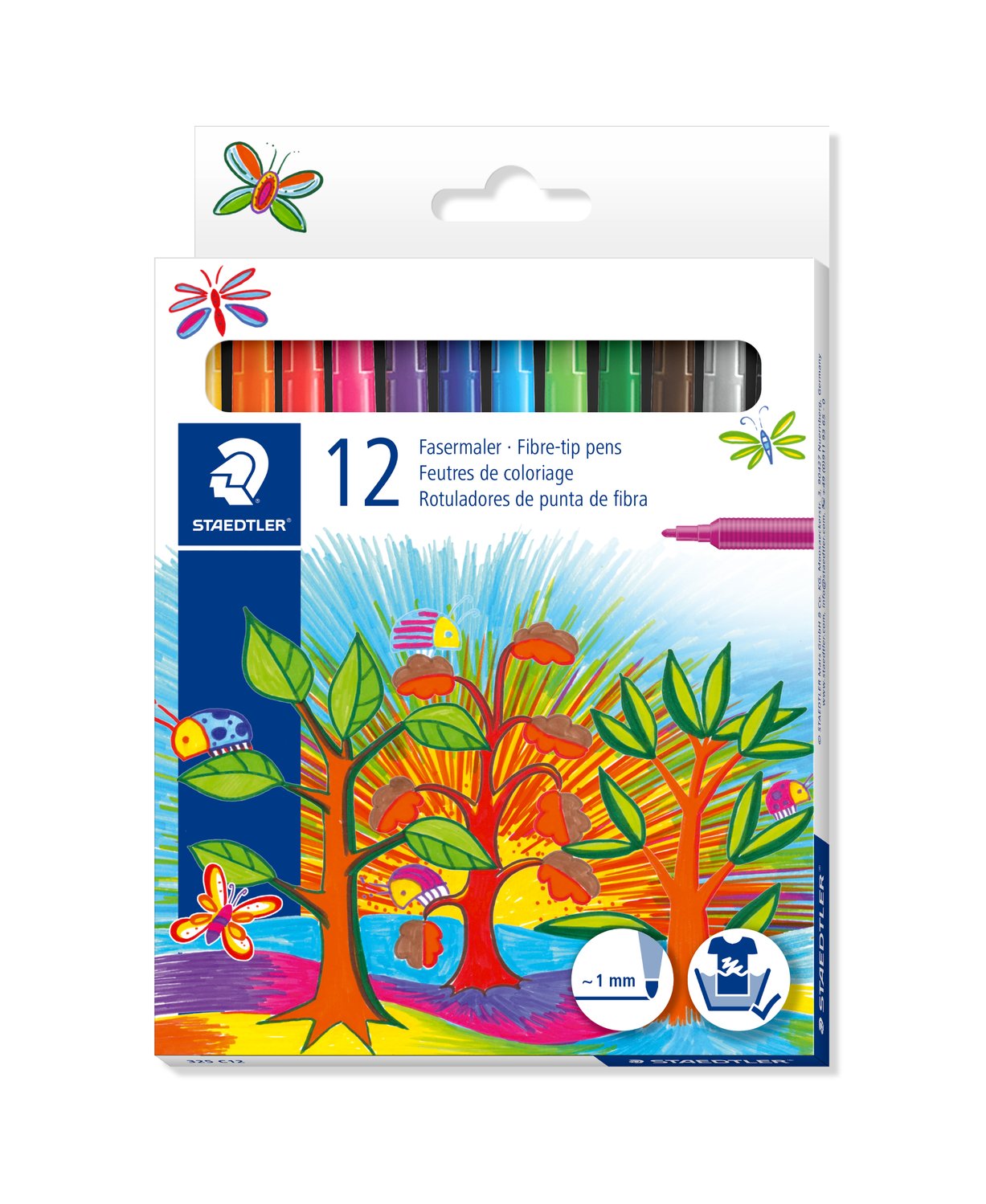 Staedtler Fiberspetspenna Noris Club 1.0mm Ass 12/fp