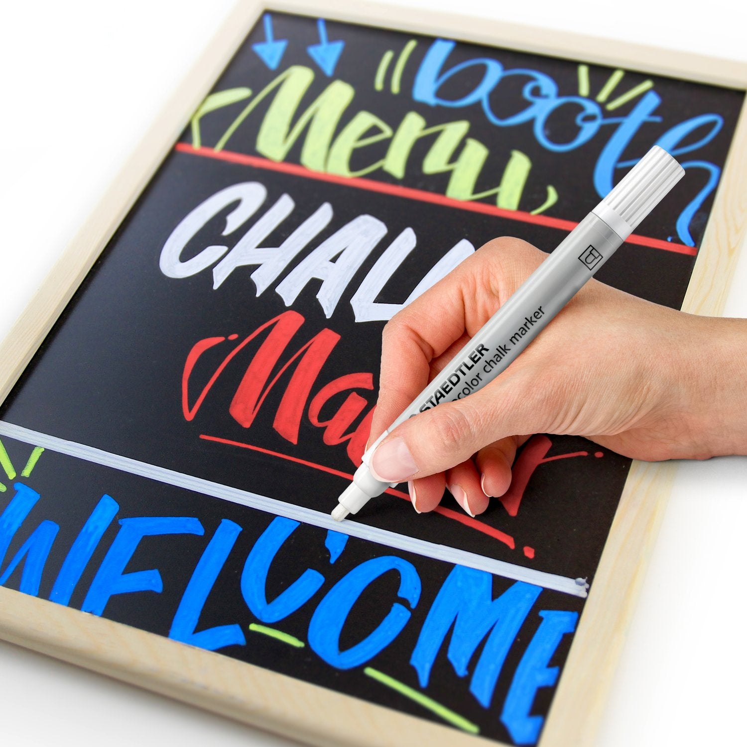 Staedtler Lumocolor Krita Marker Vit 10/fp