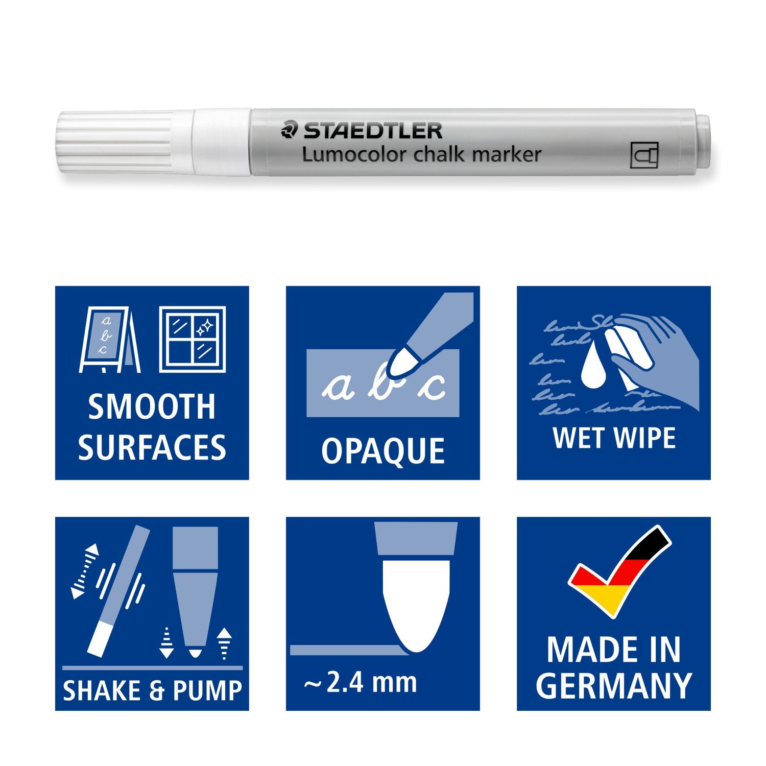 Staedtler Lumocolor Krita Marker Vit 10/fp