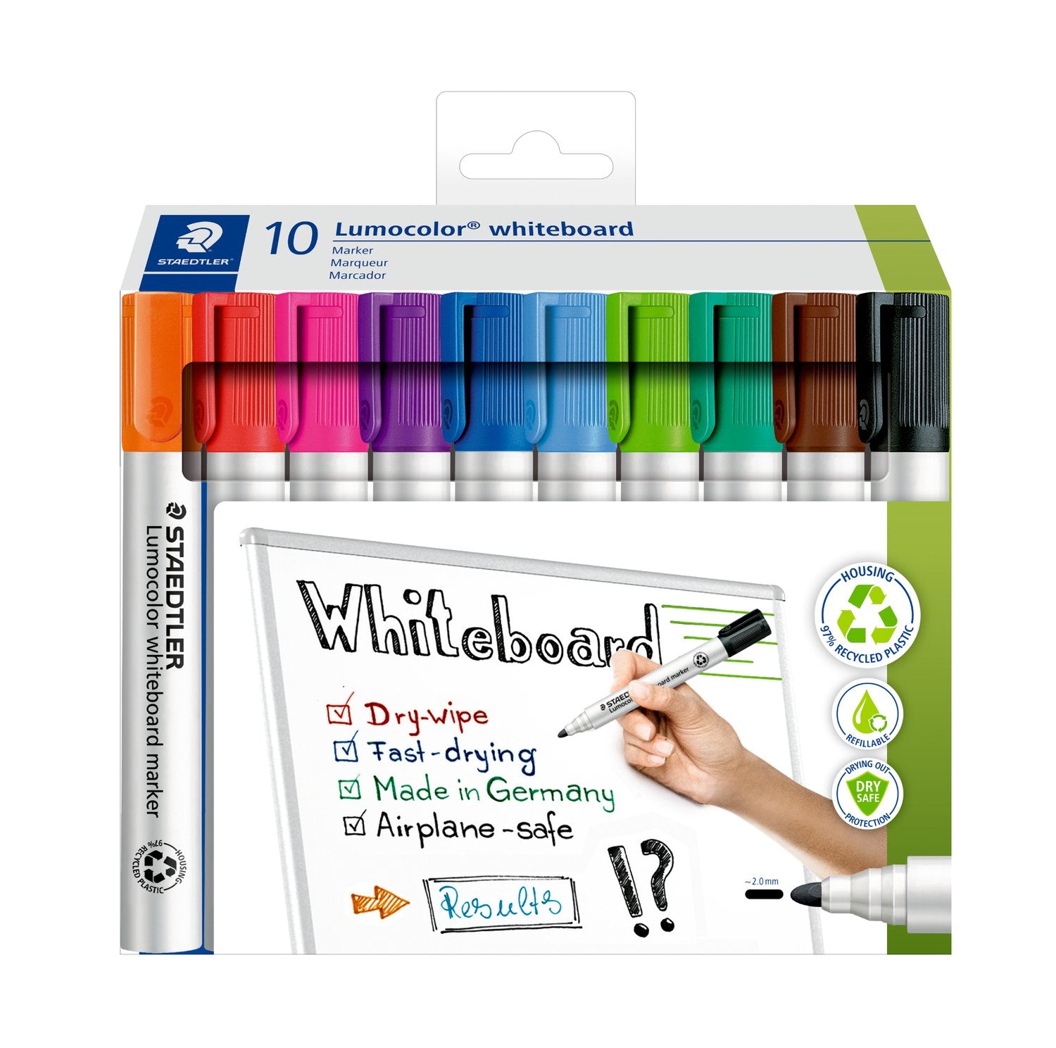Staedtler Whiteboardpenna Lumocolor Rund Spets 10/fp
