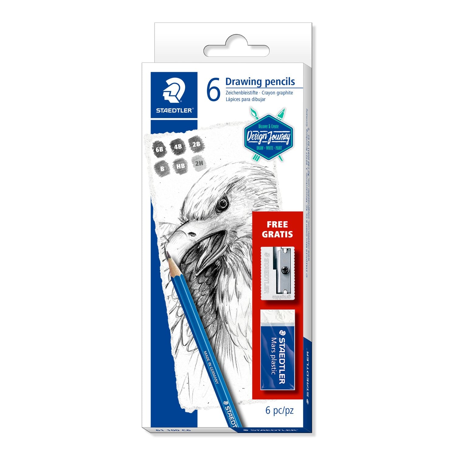 Staedtler Blyertspenna Mars Lumograph 100 Ass Set 6/fp