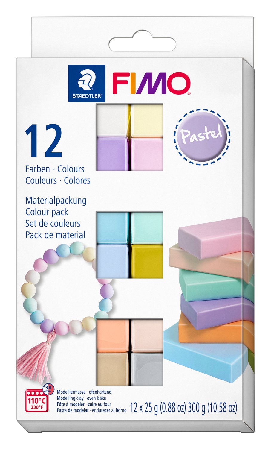 Staedtler FIMO Soft Pastellfärgset 12 x ½ Block