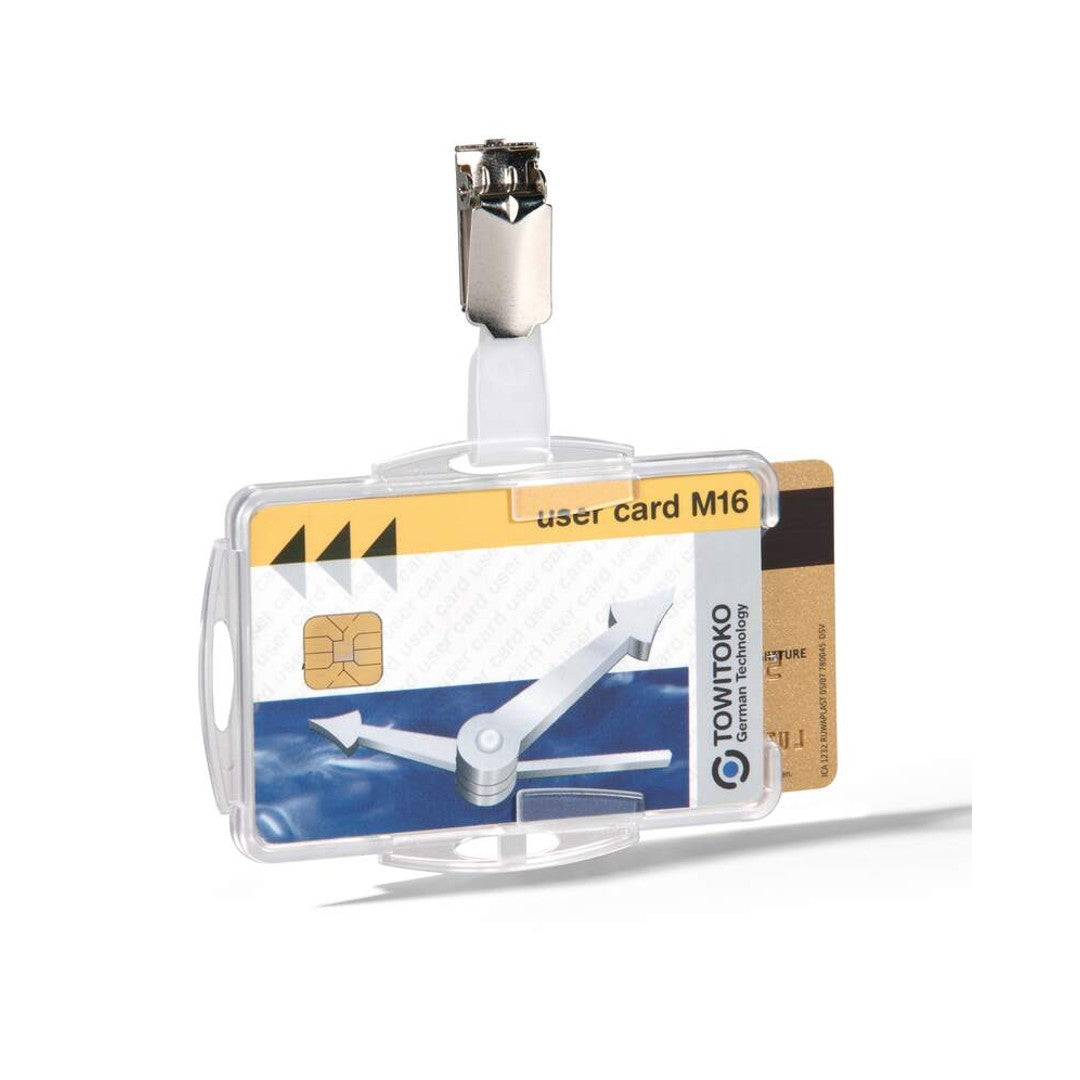 Durable Korthållare transparent med clips för 2 kort 25/fp